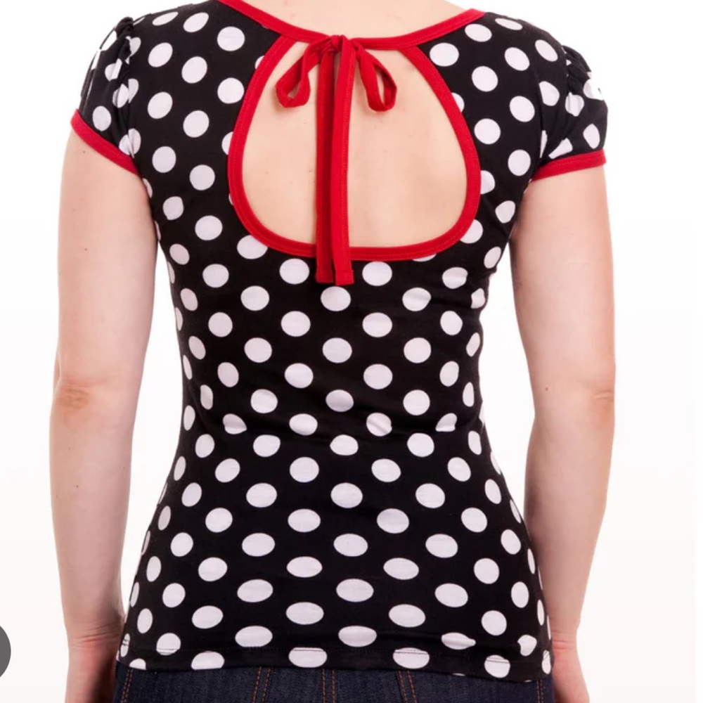 Rock Steady black & white polka dot top - Picture 2 of 6